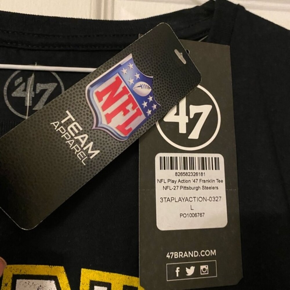 Pittsburgh Steelers mens black tee shirt NWT size large